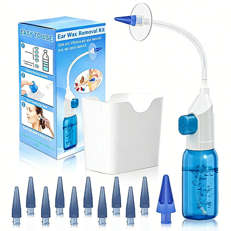 Ear Wax Removal Kit – Manual Ear Irrigation Cleaning System for Safe Effective Ear Care for Adults and Children