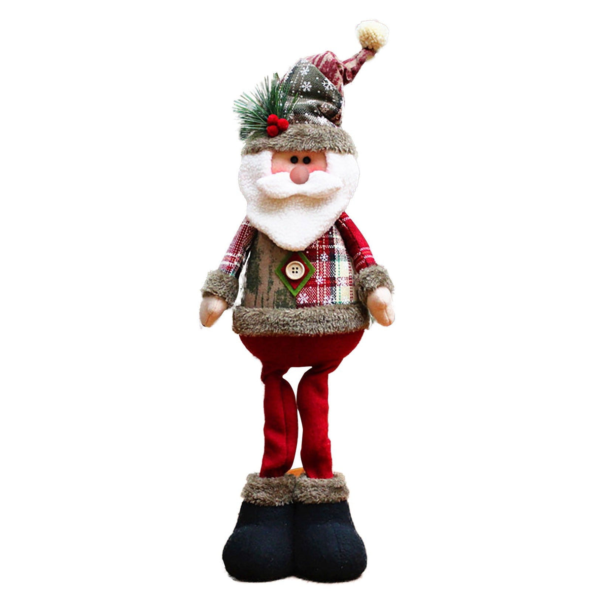 Christmas Standing Doll Set – Santa Snowman Reindeer Holiday Table Decorations for Festive Home Display