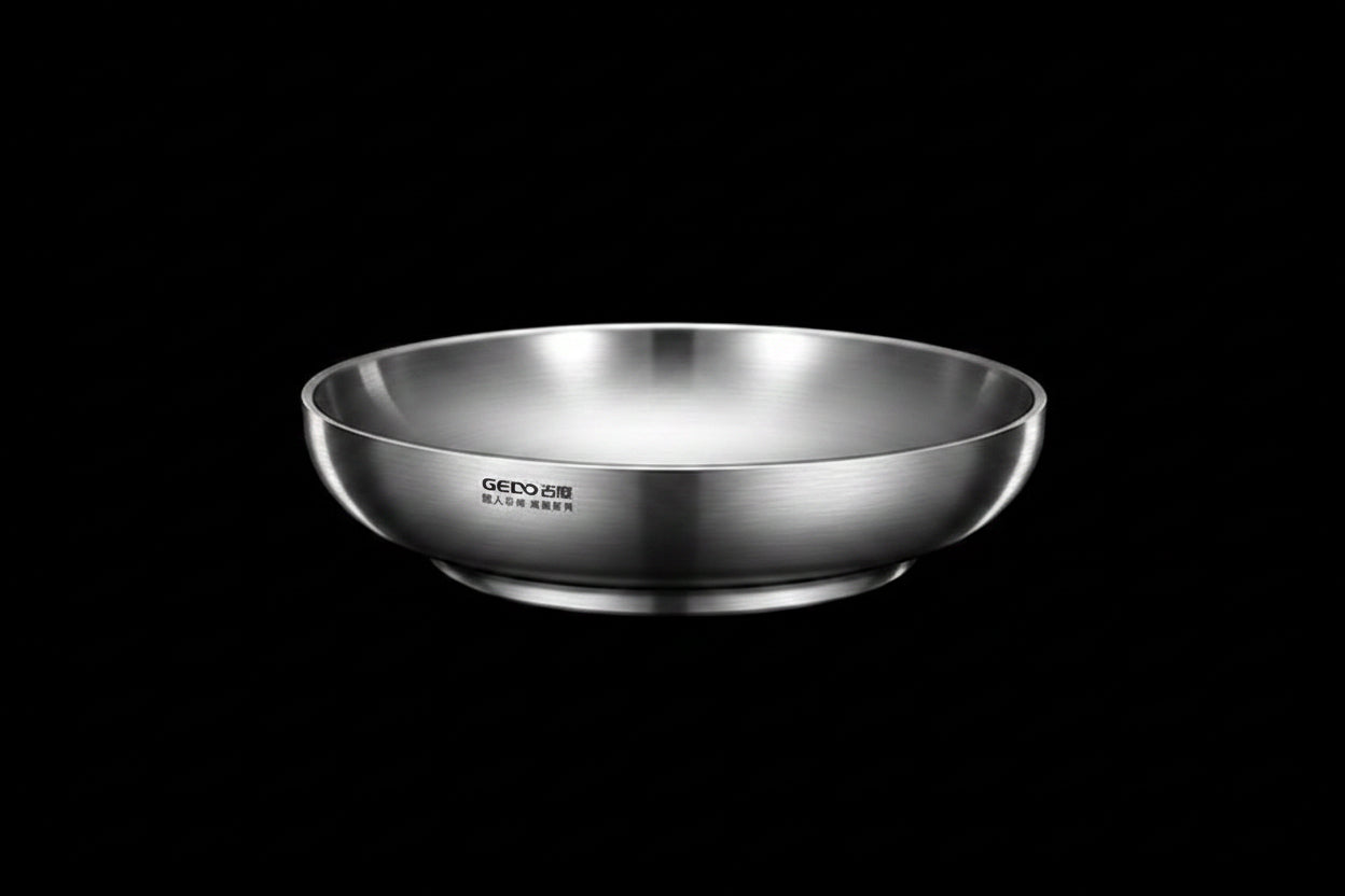 Stainless Steel Banquet Plate – Ultra-Thick Heat-Insulated, Fall-Resistant Dinner Dish with LFGB Certification for Kids, Families, Camping and Everyday Meals