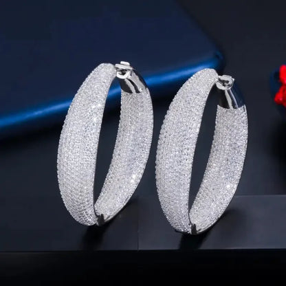 Luxury Circle Hoop Earrings - Sparkling Statement Jewelry with Fashion Forward Design for Elegant Parties and Special Occasions