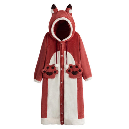 Women's Kigurumi Pajama Robe - Cartoon Animal Sleepwear for Cozy Winter Nights and Fun Lounging