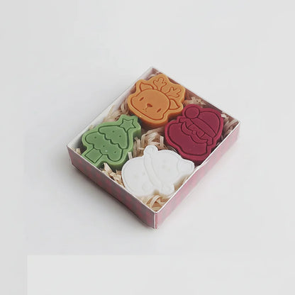 Christmas Scented Candle Gift Set – Soy Wax Holiday Aromatherapy Candles with Festive Designs