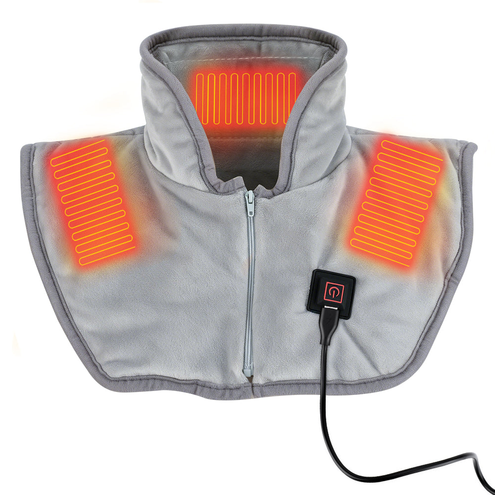 USB Heated Neck Shoulder Wrap – Electric Heating Pad with Three Heat Levels for Back, Neck and Shoulder Pain Relief