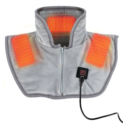 USB Heated Neck Shoulder Wrap – Electric Heating Pad with Three Heat Levels for Back, Neck and Shoulder Pain Relief