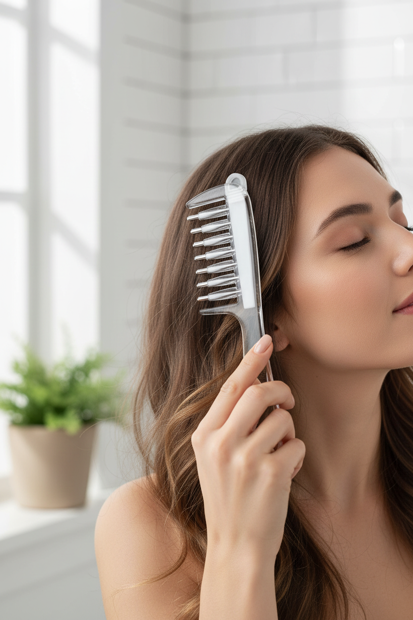 Scalp Liquid Applicator Comb – Mini Portable Anti-Static Hair Care Tool for Precise Serum, Oil and Nourishing Treatment Application at Home