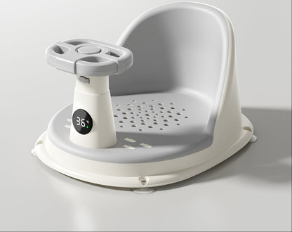Smart Temperature Baby Bath Seat – Multifunctional Toddler Bath Chair with Safe Materials for Comfortable Bathtub and Shower Support