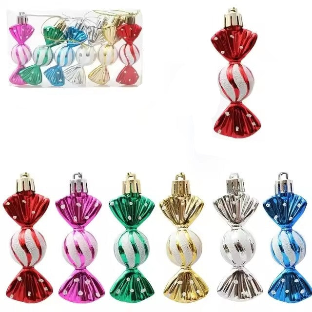 Christmas Candy Hanging Ornament Set – Colorful Holiday Tree Decorations for Christmas Trees, Wreaths, Gift Wrapping and Festive Party Displays