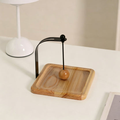 Wooden Napkin Holder – Windproof Table Tissue Organizer with Weighted Wood Ball for Dining, Kitchen and Picnic Use