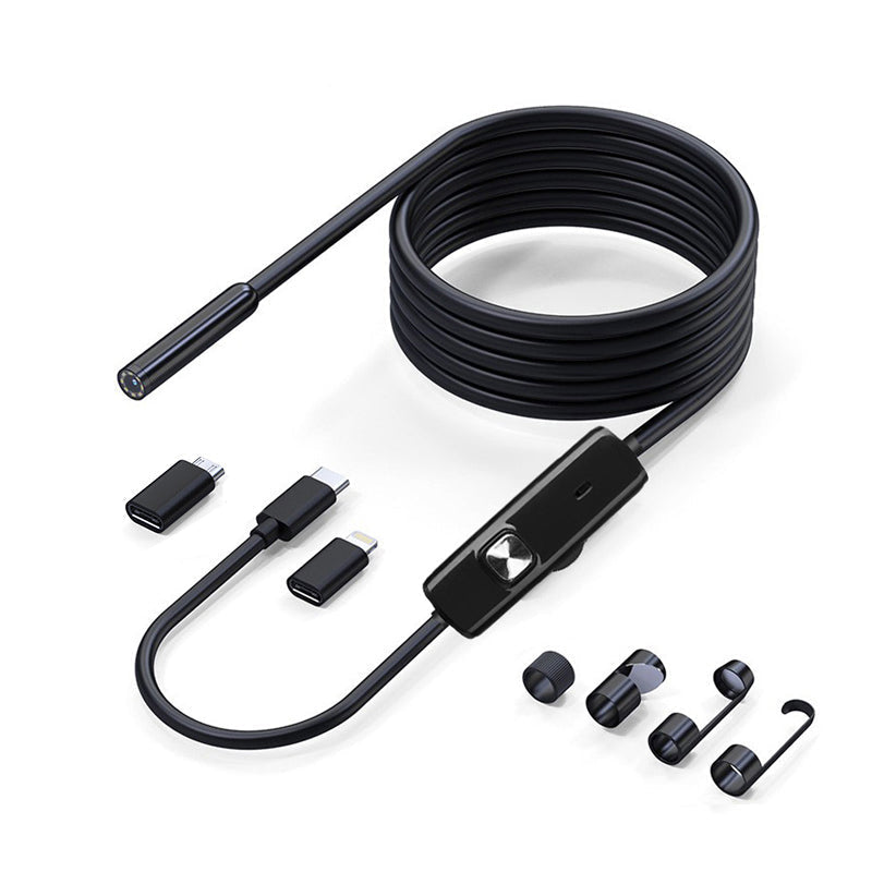 Endoscope Camera – 1080P Waterproof Dual Port Inspection Borescope for iPhone, Android, Cars and Pipe Diagnostics