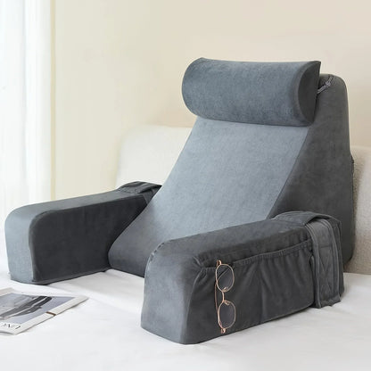 Extra Large Reading Pillow – Memory Foam Bed Rest Cushion with Arm Support for Reading, Gaming and Watching Television Comfort