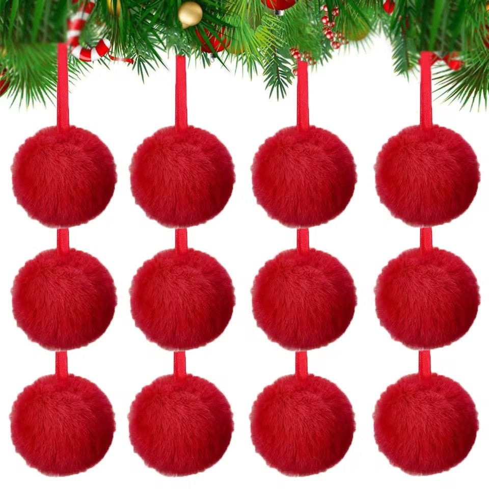 Plush Christmas Ball Ornament Set – Soft Decorative Holiday Tree Baubles for Christmas Trees, Home Displays, Parties and Memorable Festive Decorating