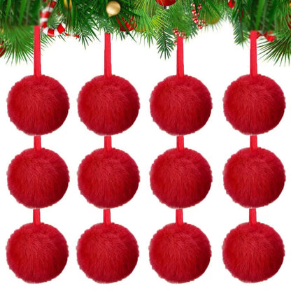 Plush Christmas Ball Ornament Set – Soft Decorative Holiday Tree Baubles for Christmas Trees, Home Displays, Parties and Memorable Festive Decorating