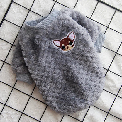 Warm Dog Hoodie Sweater – Cozy Fleece Pet Coat for Small and Medium Dogs with Cute Winter Holiday Style