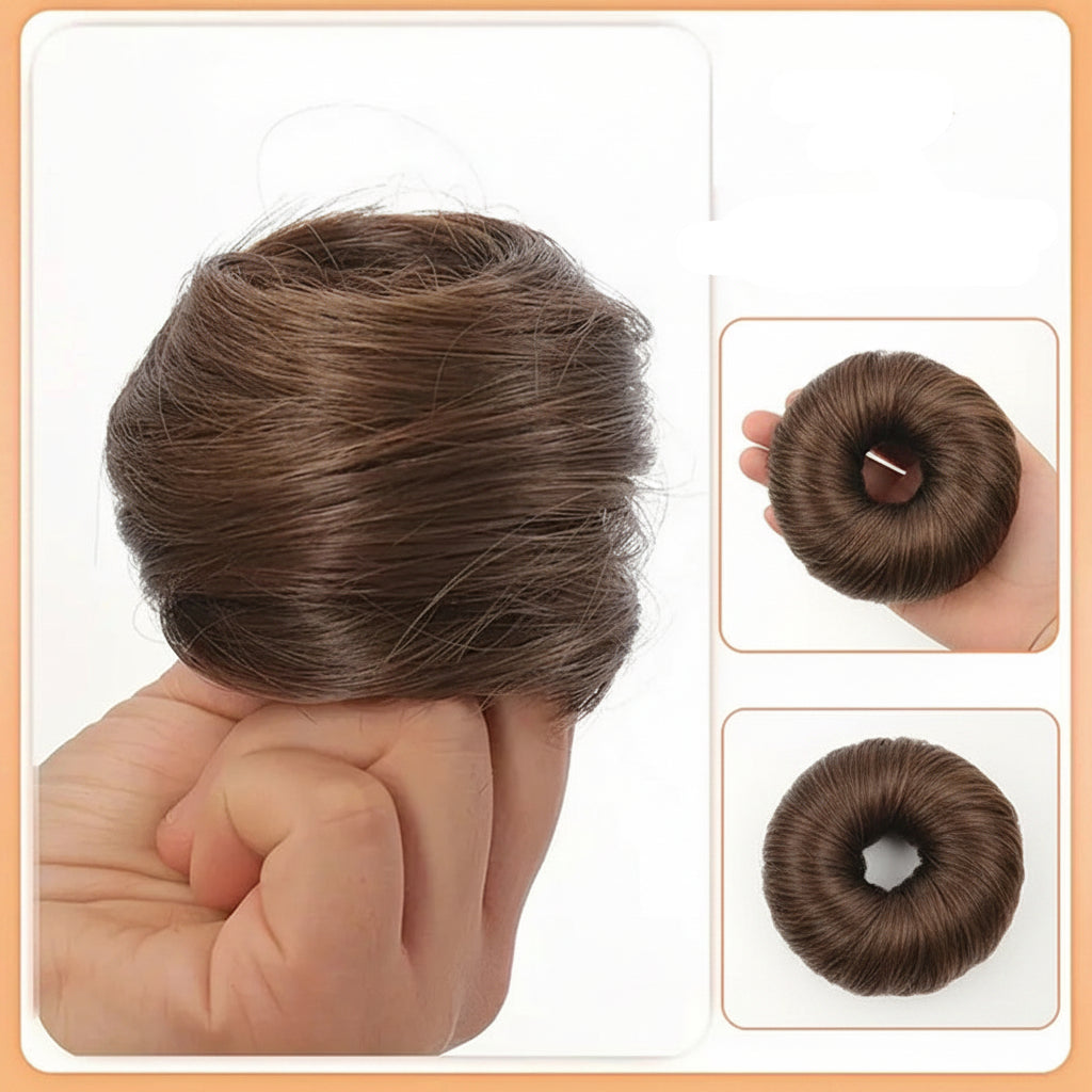 Elastic Ponytail Hair Band – Heat Resistant Synthetic Hair Wrap for Instant Fuller Bun and Stylish Hairstyles