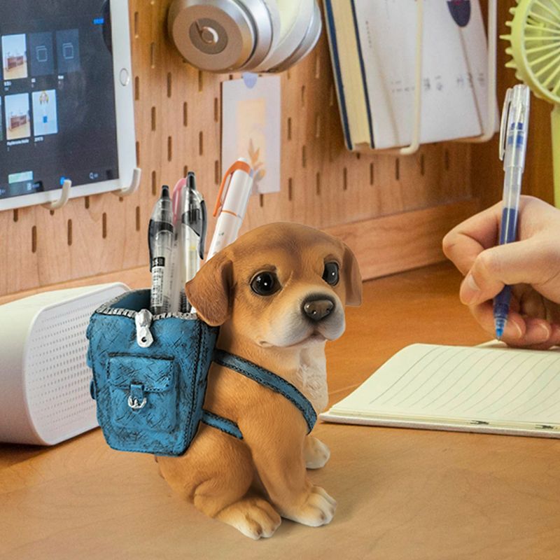 Cute Puppy Pencil Holder – Resin Desktop Organizer for Pens, Office Supplies, Kids Study Tables and Home Decor