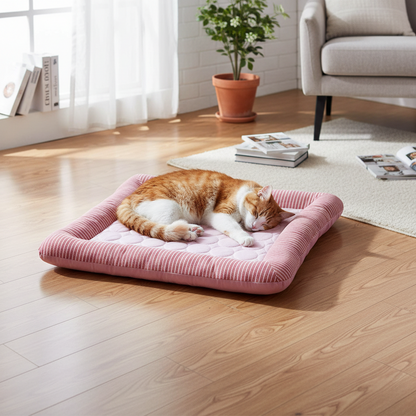 Cooling Pet Bed Mat – Breathable Ice Silk Dog and Cat Cooling Pad for Summer Sleeping, Soft Puppy Kitten Blanket with Comfortable Support