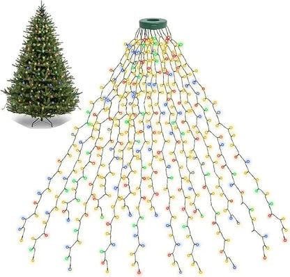 LED Waterfall Christmas Lights – Hanging Garland String Lights for Trees, Gardens, Patios and Holiday Displays