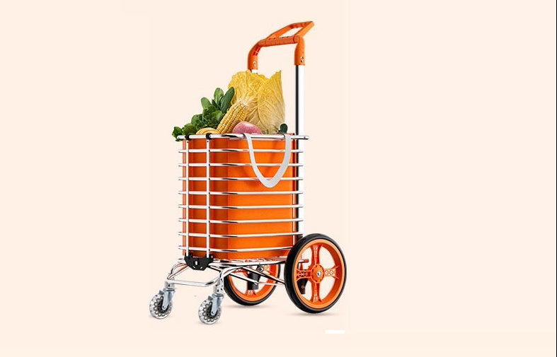 Foldable Shopping Cart – 35L Heavy Duty Aluminum Grocery Wagon with 45kg Capacity, Oxford Bag and Stair-Climbing Wheels