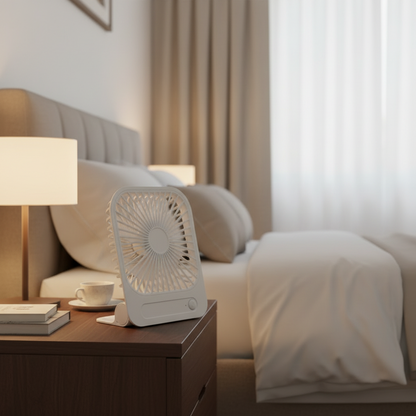 Portable USB Magnetic Fan – Rechargeable 1200mAh Personal Cooling Fan with Four Speeds and 180 Degree Adjustable Airflow