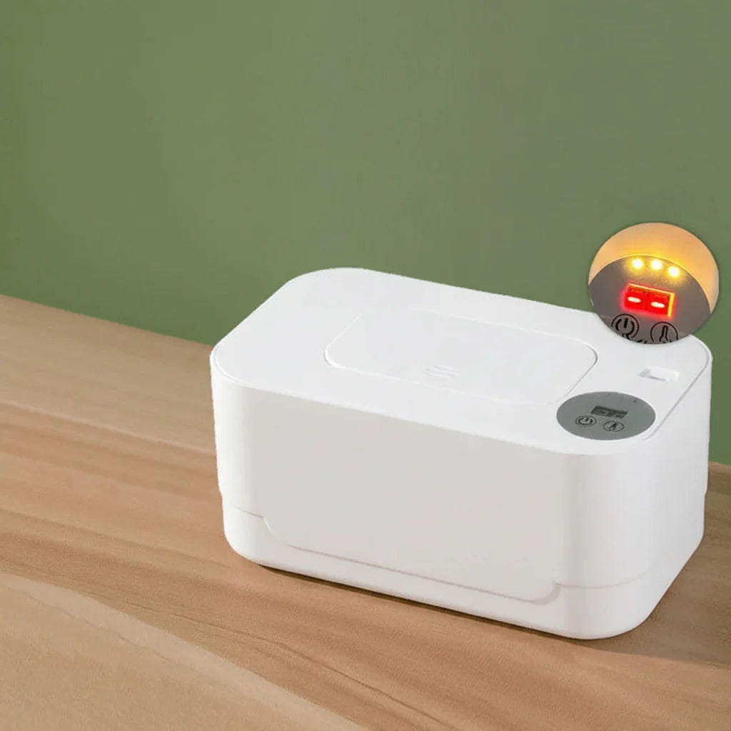 Baby Wipe Warmer with LED Display - Portable USB Wet Wipe Heating Box for Home, Car and Nursery Convenience