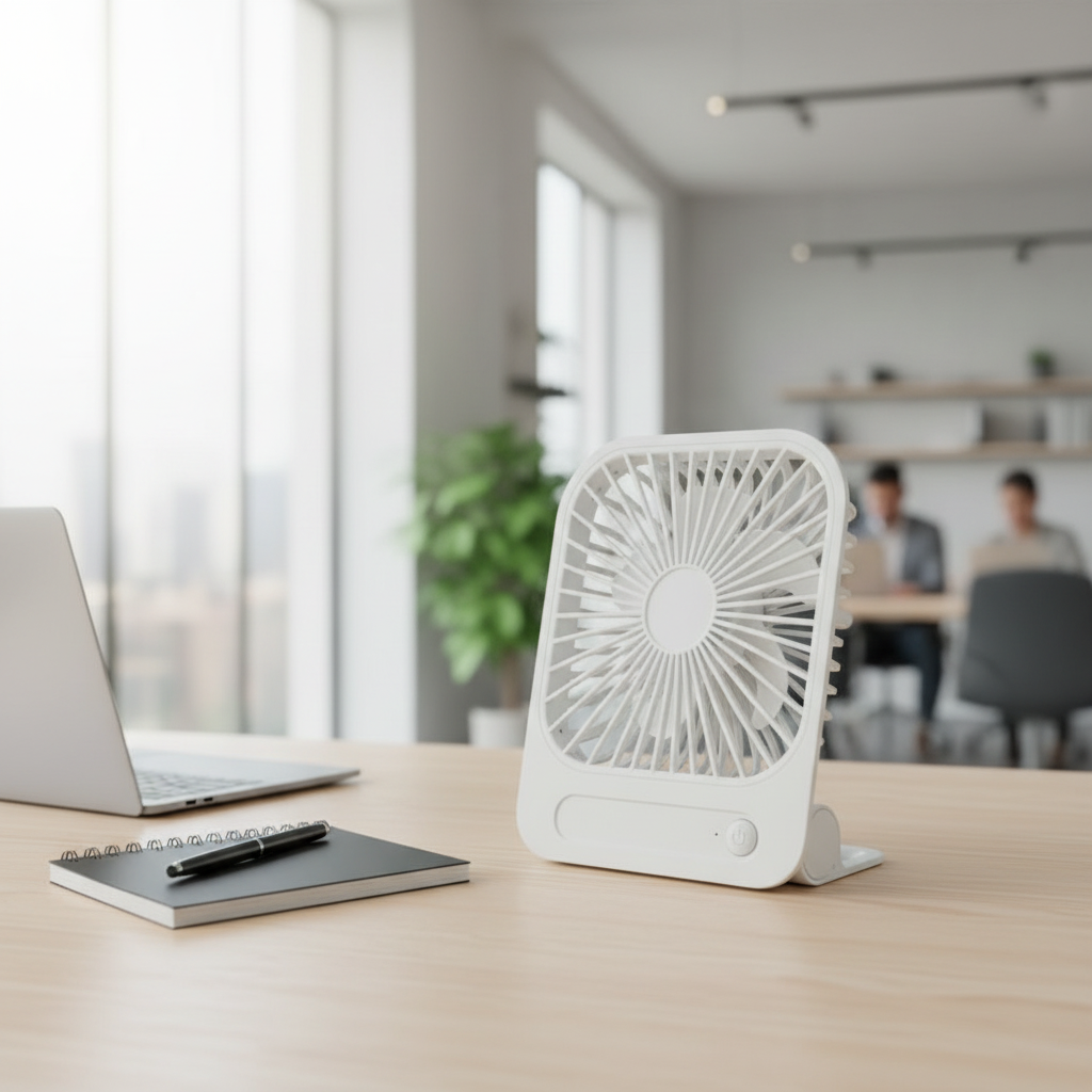 Portable USB Magnetic Fan – Rechargeable 1200mAh Personal Cooling Fan with Four Speeds and 180 Degree Adjustable Airflow