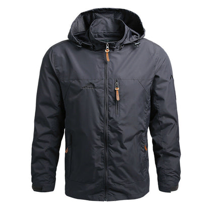 Mens Tactical Windbreaker Jacket-Waterproof Hooded Outdoor Coat for Climbing Hiking and Everyday Weather Protection