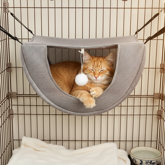 Cat Hammock Bed – Breathable Washable Hanging Pet Nest for Cages, Kittens, Guinea Pigs and Small Animals Seeking Cozy Sleep