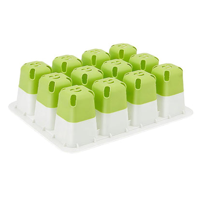 Seedling Starter Tray –12-Cell Indoor Germination Box with Transparent Cover and Adjustable Humidity for Greenhouse Seeds, Vegetables and Healthy Plant Growth