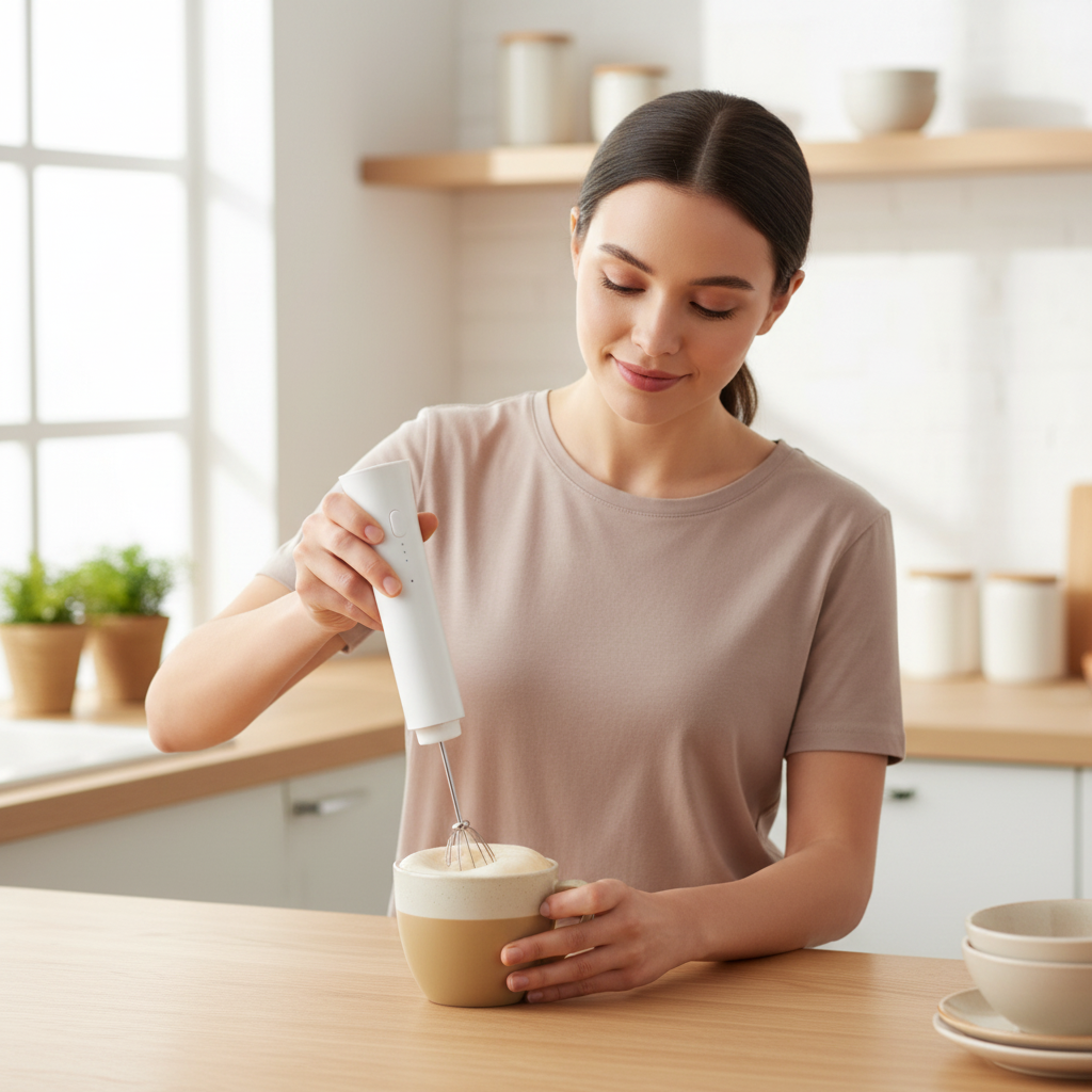 Wireless Milk Frother – Rechargeable 3 Speed Electric Whisk for Coffee, Matcha, Baking and Cream Frothing