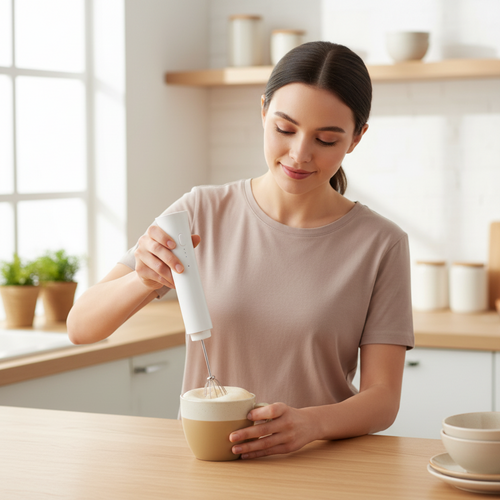Wireless Milk Frother – Rechargeable 3 Speed Electric Whisk for Coffee, Matcha, Baking and Cream Frothing