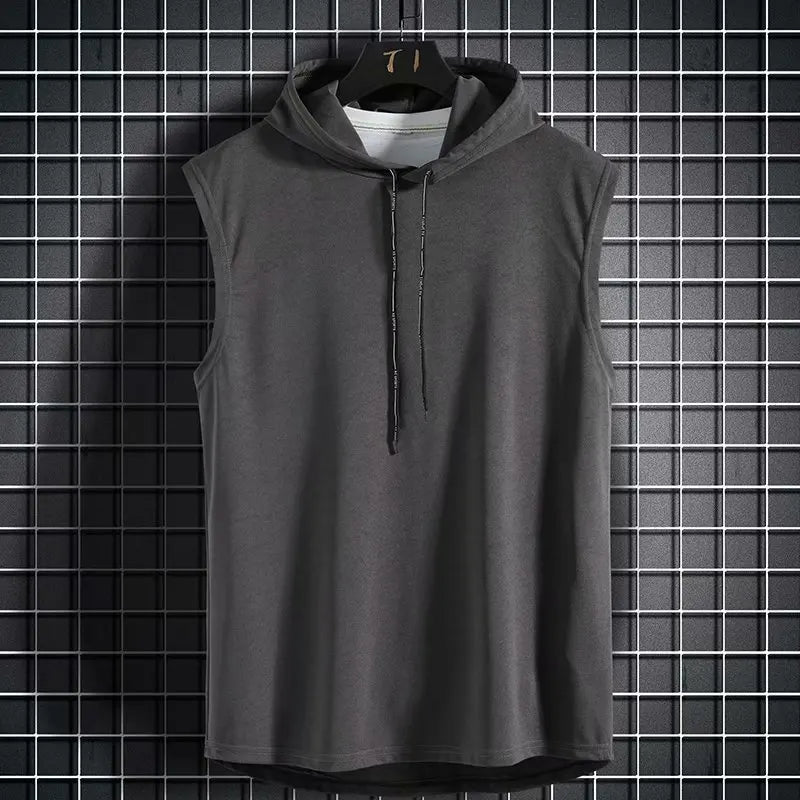 Men's Hooded Tank Top – Sleeveless Hip Hop Workout Vest for Casual Training, Gym Sessions and Streetwear Fashion