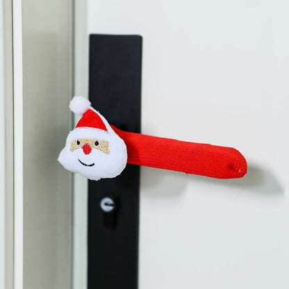 Christmas Door Handle Covers – Soft Holiday Decorations with Hanging Bells for Festive Home Entryways