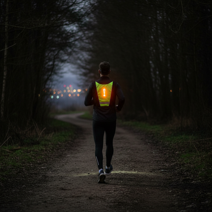LED Reflective Cycling Vest – Safety Turn Signal Backpack Vest for Night Riding, Hiking and Outdoor Visibility
