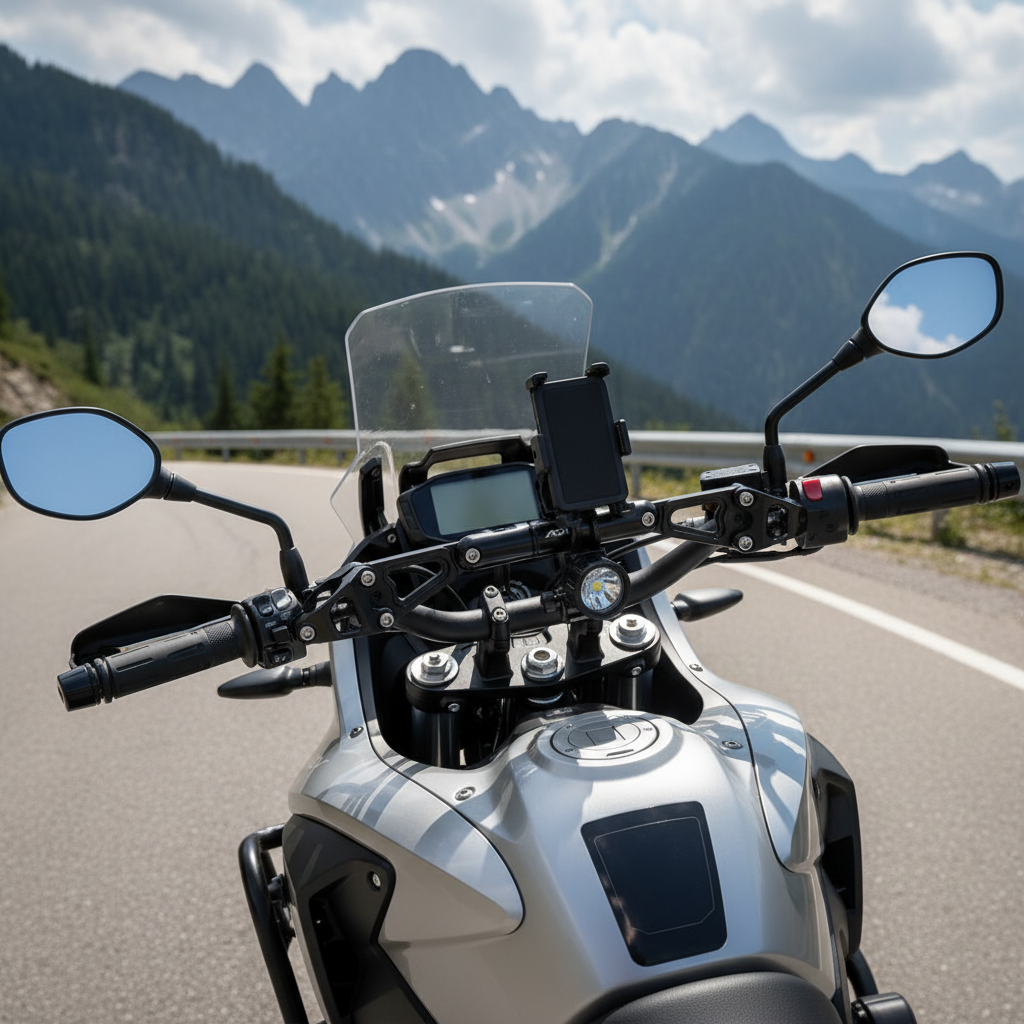 Motorcycle GPS Crossbar Mount – Handlebar Phone Holder and Light Bracket for Honda PCX125 PCX150 PCX160 Touring