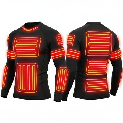 USB Heated Thermal Underwear Set - Self Heating Winter Base Layer for Skiing, Outdoor Sports and Cold Weather