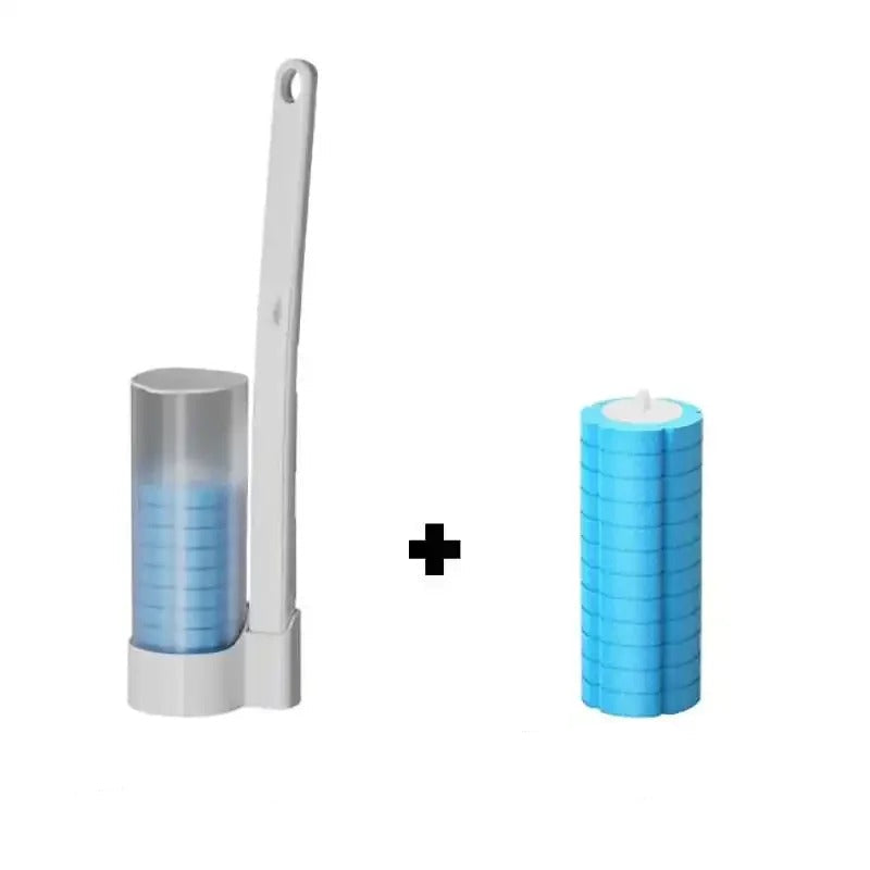 Wall Mount Toilet Brush System – Disposable Antibacterial Bathroom Cleaner with Refill Heads for Hygienic, Touch-Free Toilet Cleaning
