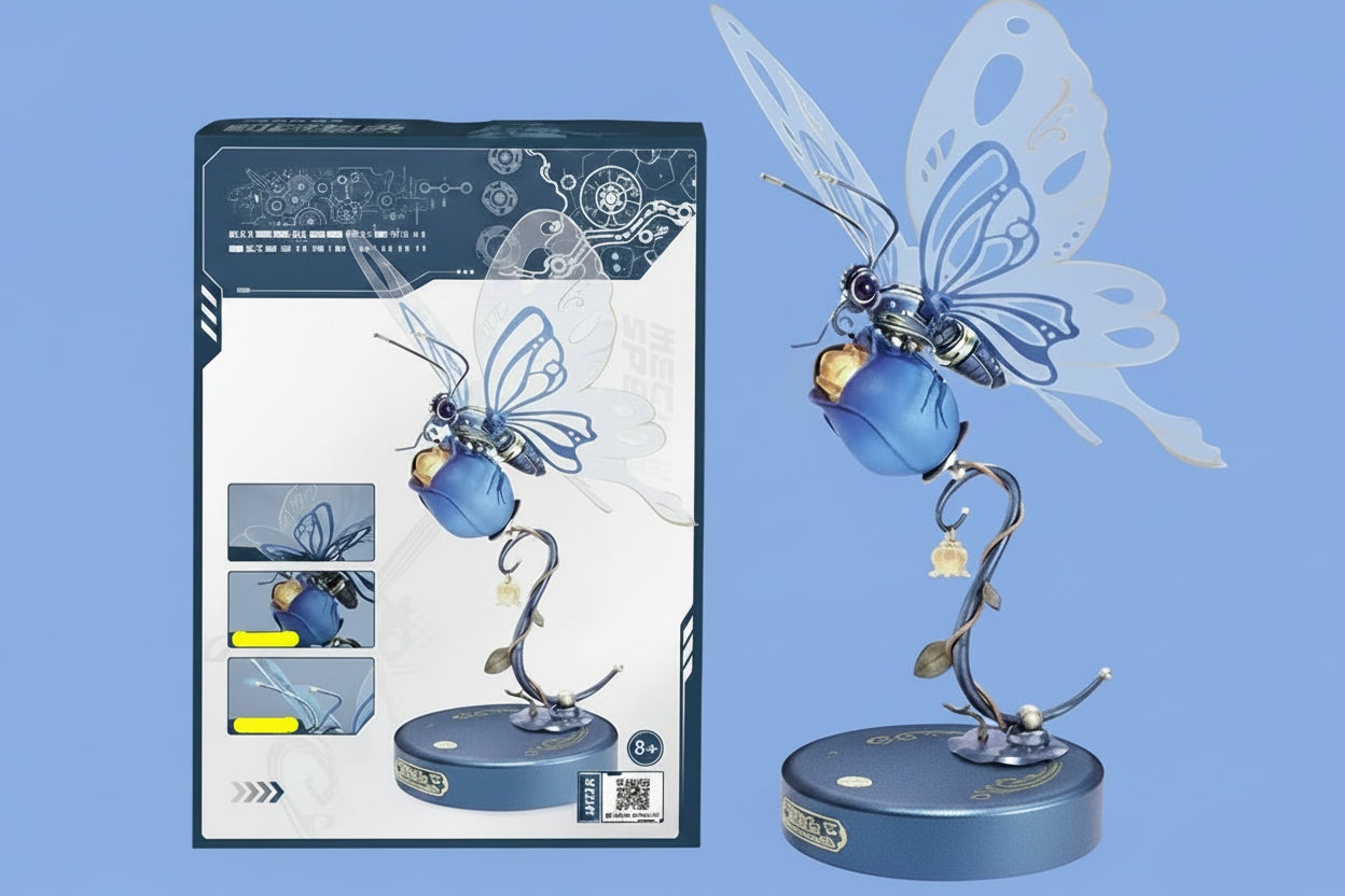 Mechanical Butterfly 3D Puzzle – DIY Wooden Model with Fluttering Wings and LED Lighting for Creative Collectors