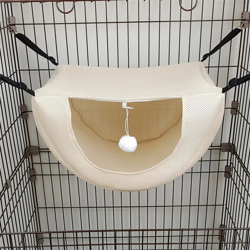 Cat Hammock Bed – Breathable Washable Hanging Pet Nest for Cages, Kittens, Guinea Pigs and Small Animals Seeking Cozy Sleep
