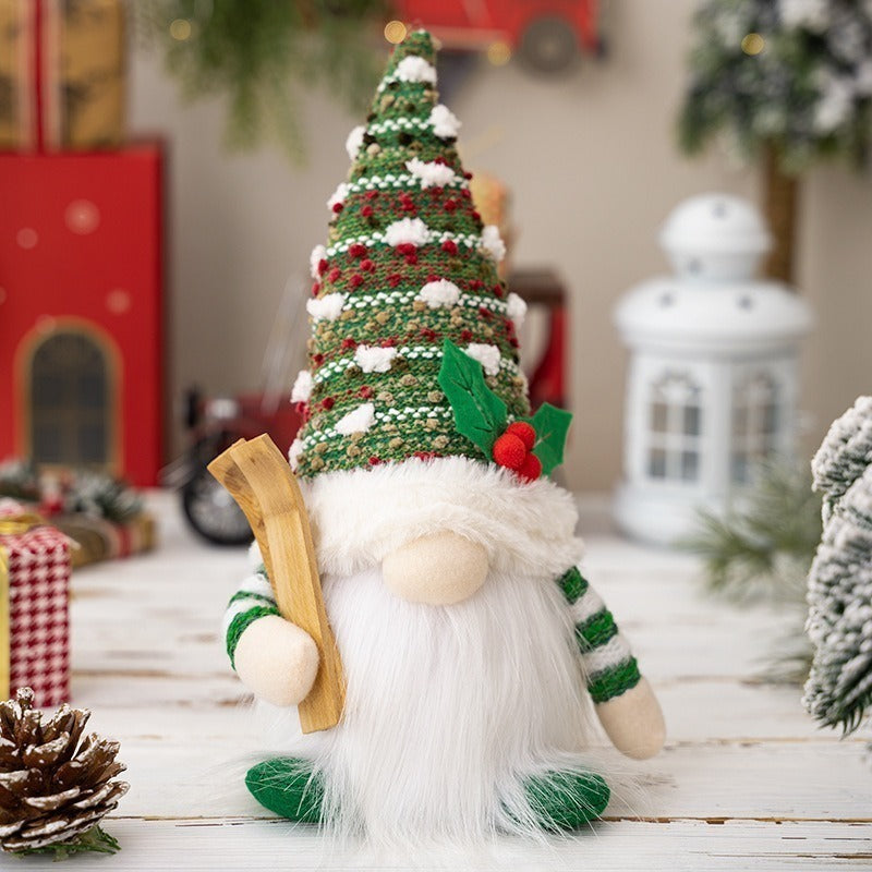 LED Christmas Gnome Plush – Light Up Knitted Elf Decoration for Cozy Holiday Home Displays and Gifts