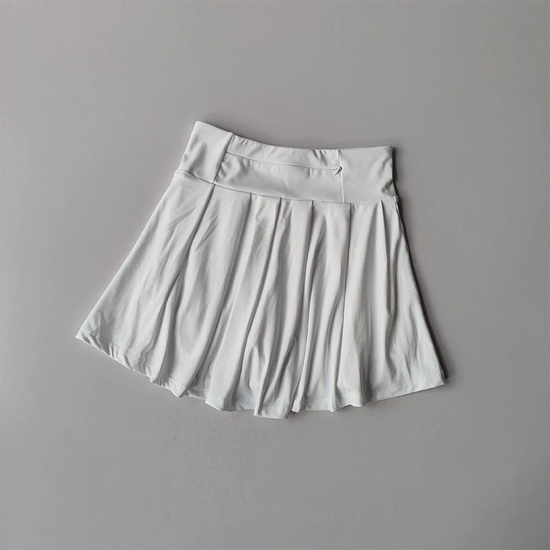 Polo Tennis Skirt Set – Quick Dry Two Piece Sportswear with Pleated Skirt for Golf, Tennis and Summer Fitness Training