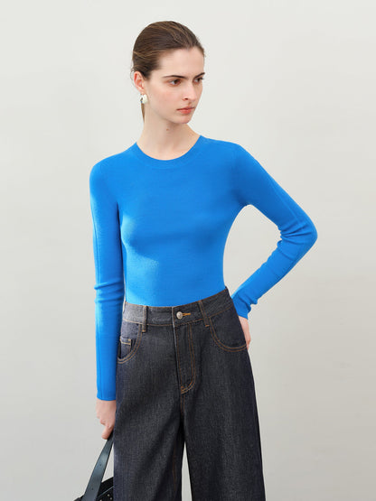 German Biella Wool Thermal Top – Seamless Mock Neck Base Layer Shirt for Women with Lightweight Warmth and Comfort