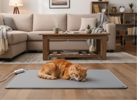 Smart Pet Heating Pad – Electric Heated Dog and Cat Bed Mat with Timer Sensor and Chew Resistant Cord