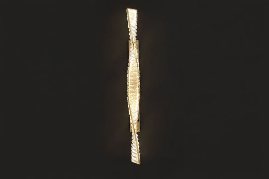 Modern Crystal Spiral Wall Sconce – Long Strip LED Wall Lamp for Hallway, Hotel, Entrance and Contemporary Indoor Lighting