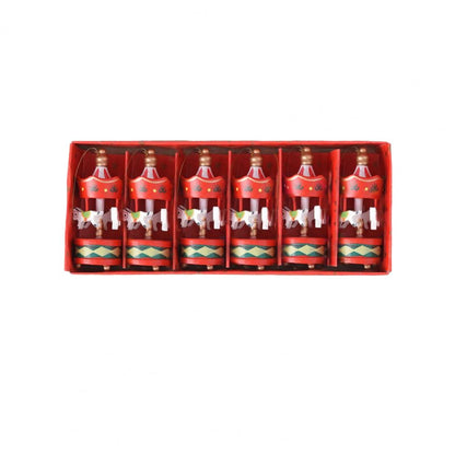 Wooden Carousel Horse Ornament Set – Christmas Tree Hanging Decorations for Holiday Parties, Home Decor and Seasonal Displays