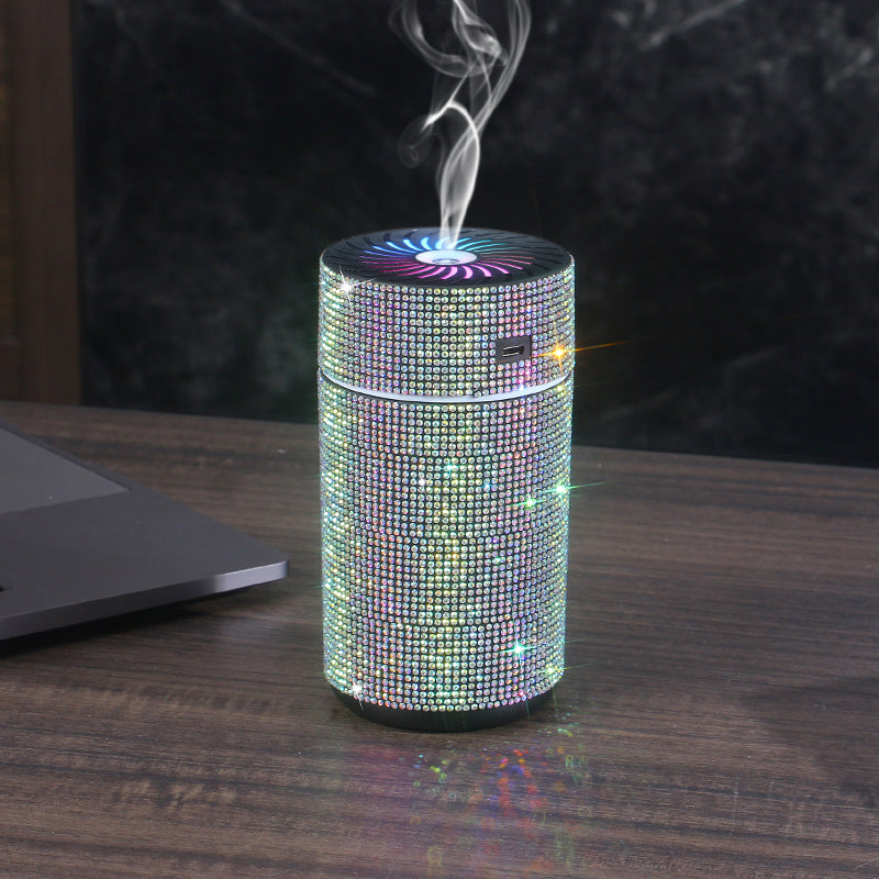 Luxury Diamond Car Diffuser – Shiny LED Humidifier and Air Freshener for Stylish Auto Interiors, Aromatherapy Ambience and Refreshing Everyday Drives