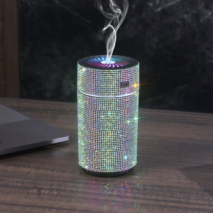 Luxury Diamond Car Diffuser – Shiny LED Humidifier and Air Freshener for Stylish Auto Interiors, Aromatherapy Ambience and Refreshing Everyday Drives