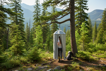 Pop-Up Privacy Shower Tent – Portable Outdoor Camping Toilet and Changing Shelter with Hanging Design, Quick Setup and Convenient Carry Bag