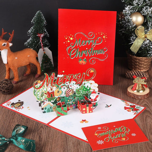 Pop Up Christmas Tree Card –3D Sparkling Holiday Greeting Card with Message Space for Memorable Christmas Gift Giving