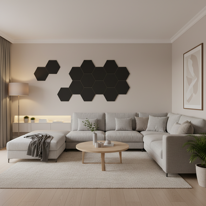 Hexagonal Acoustic Panels – Self Adhesive Soundproof Foam Tiles for Noise Reduction, Echo Control and Studio Wall Treatment