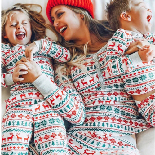 Christmas Family Pajama Set – Allover Print Matching Sleepwear for Parents, Kids and Baby Holiday Memories